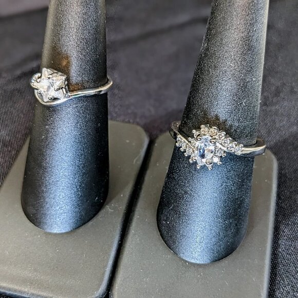 Elegant Crystal & Silver Rings (x4) - Picture 10 of 10